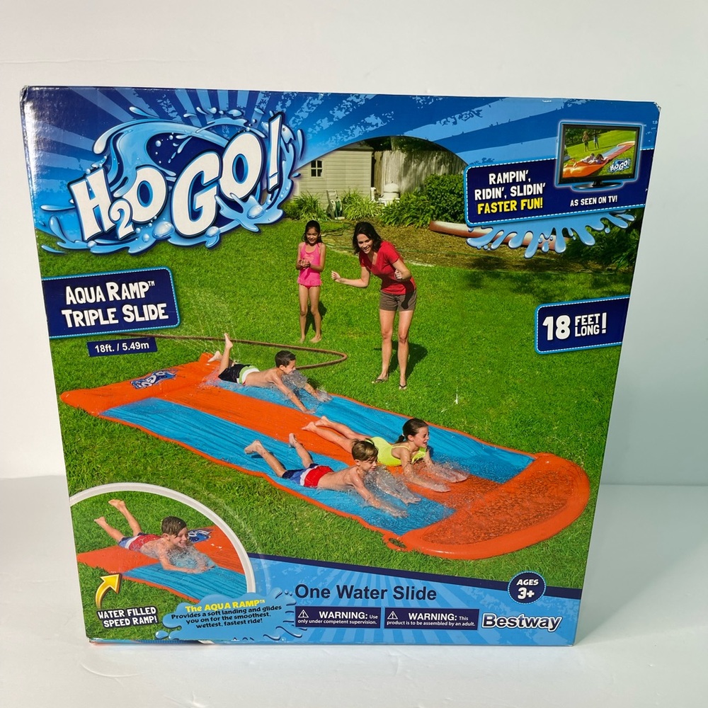 H2O Go Aqua Ramp 18’ Triple Slide New in box